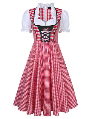 Buy Dirndl Oktoberfest German Bavarian Beer Wench Maid Costume Fancy Dress New • 15.99£