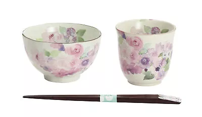 Buy Mino Ware Rice Bowl Chopsticks Hanakoubou Pink GIFU JAPAN Ceramic-ai BRAND • 23.20£