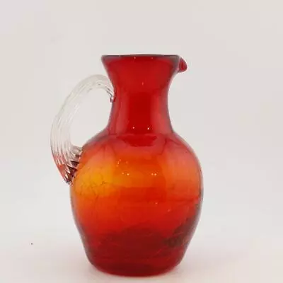 Buy Red Crackle Glass Pitcher • 9.32£