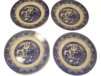 Buy 4 Vintage Royal China Co. Blue Willow Ware Ironstone 10  Dinner Plates • 23.29£