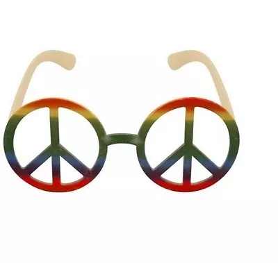 Buy Hippy Hippie 60s 70s Rainbow Peace Glasses Festival Fancy Dress Glasses. • 3.79£