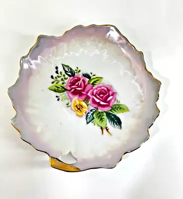 Buy Trimont Ware Japan Trinket Dish Bowl Luster Glaze Pierced Scallop Gold Trim • 14£