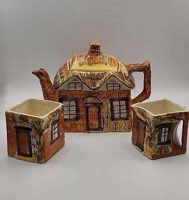 Buy Vintage 1940s Price Bros Cottage Ware Teapot Sugar Milk VGC Earthenware  • 20£