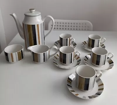 Buy VINTAGE 1960s MIDWINTER MARQUIS QUEENSBURY COFFEE POT SET ESPRESSO CUPS SAUCERS • 20£