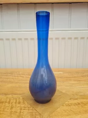 Buy Vintage Long Neck Cobalt Blue Glass Bud Vase 30cm • 5£