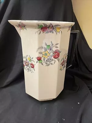 Buy Large Vase Cauldon Autumn Vintage  Hand Painted Fruit Stands 29cm Tall • 4.99£