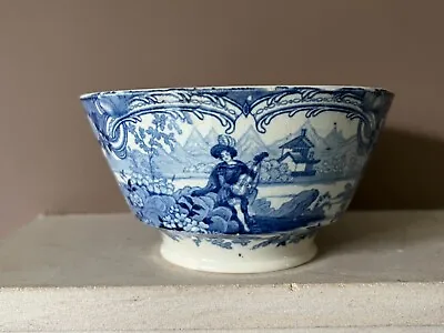 Buy Rare Antique Swansea TROUBADOR Pattern Pearlware Bowl C1820 • 65£