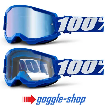 Buy Mountain Bike Goggles 100% Strata 2 Motocross Mx 100 Percent Mirror / Clear • 24.95£