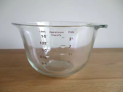 Buy Vintage JAJ Pyrex Measuring Bowl Brown Numerals 2.5 Pint Capacity Spout & Handle • 12.99£