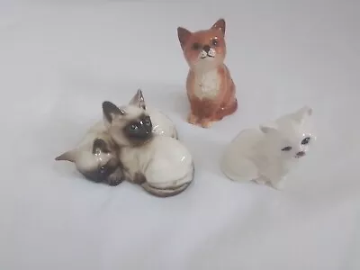 Buy Beswick Small Cat Figurines To Include White, Persian And Siamese • 9.99£