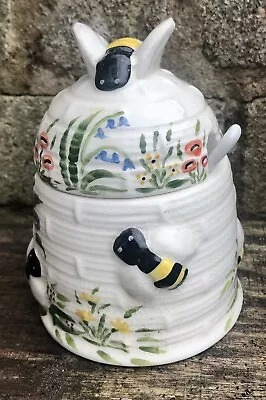 Buy Honeypot (White)Etruria Pottery Handpainted  With Bees And Flowers • 10£