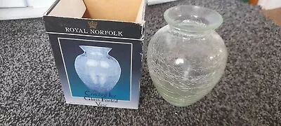 Buy Royal Norfolk Cracked Ice Glass Footed Vase • 6£