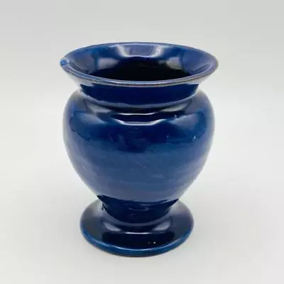 Buy Baron Pottery Barnstaple Small Cobalt Blue Baluster Bud Vase #466 8.5cm Tall • 19.95£