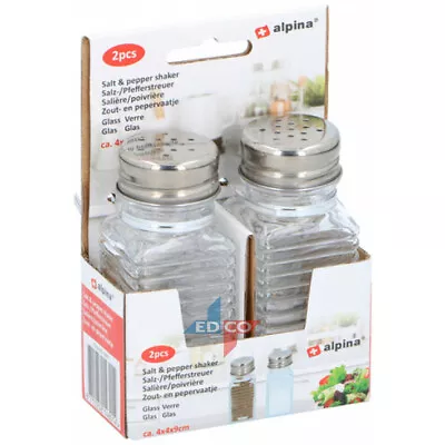 Buy Small Glass Salt And Pepper Shakers Pots Set Of 2 Screw Top Square Salt & Pepper • 6.75£