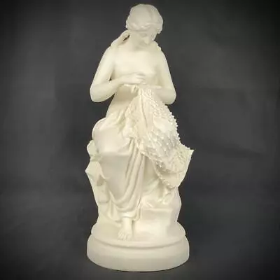 Buy 19thc Antique Aft Barthelemy Frison Girl Mending Nets Parian Porcelain Figurine • 255£