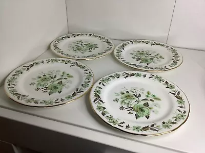 Buy 4 Vintage. COLCLOUGH. SEDGELEY PATTERN. Green Tea Side Plates. Gold Rims. Roses. • 8£