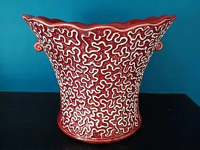 Buy Sylvac No. 2294 Red & White Planter/Plant Pot Vase  Lace  Pattern Vintage A F. • 1.99£