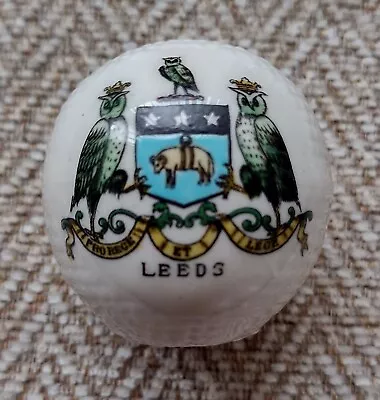 Buy Crested China Carlton Model Of A Golf Ball With Motto Crest Of Leeds • 4£
