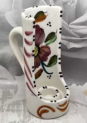 Buy Vintage Spanish Ceramic Candle Holder Floral 12cm • 10£