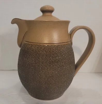 Buy Vintage Denby Cotswold Coffee Pot Textured Brown England 1970s • 46.60£
