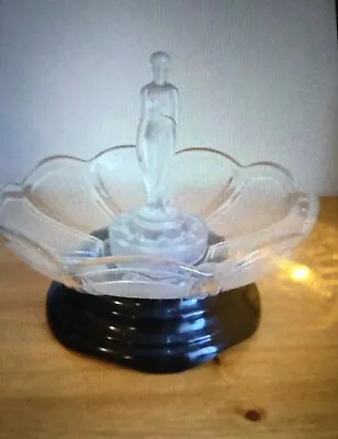 Buy Art Deco Glass Lovely Clear Glass Muller Lady Centre Piece And Bowl. • 45£