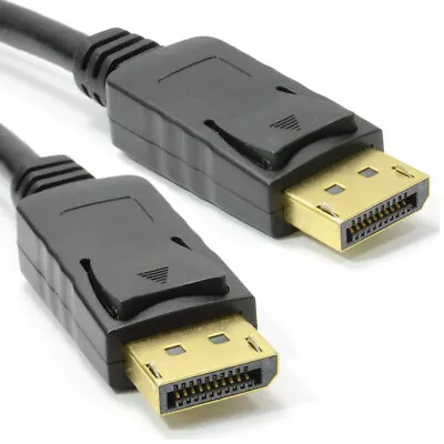Buy 1m DisplayPort Cable Plug To Plug HD Display Port Monitor Lead Locking Gold Plat • 4.10£