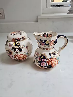 Buy Masons Ironstone Mandarin Jug And Lidded Vase/Ginger Jar • 27.50£