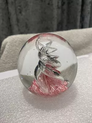Buy Pink And Clear Swirl Paperweight  • 5£