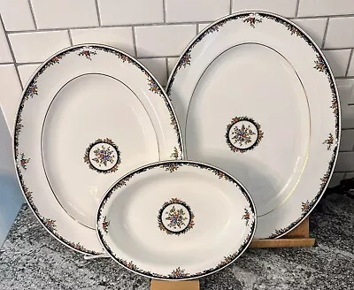 Buy Wedgwood English China 3PC Lot OSBORNE Pattern SERVING PLATES & BOWL • 139.78£