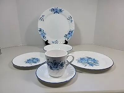 Buy Corelle Corning Blue Velvet Rose Includes Dinner,Salad,Bread,Dessert, • 9.32£