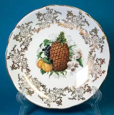 Buy Duchess Pineapple Fruit 5.5  Saucer Gold Floral Rim • 4.66£