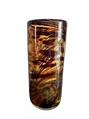 Buy Mdina Glass Tortoiseshell Maltese Tubular Vase. Vintage 1970's. • 25£