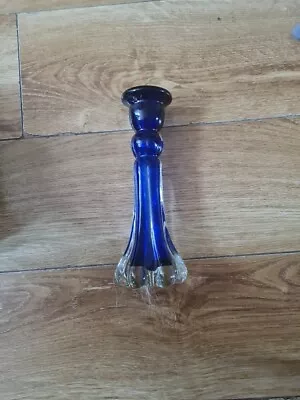 Buy Stunning Cobalt Blue Snowflake Glass Candlestick Free Post • 9.99£