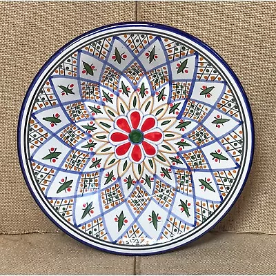Buy Hand Painted African Art Pottery Tunisia Le Souk Tabarka 9.5 Inch Pasta Bowl • 22.41£