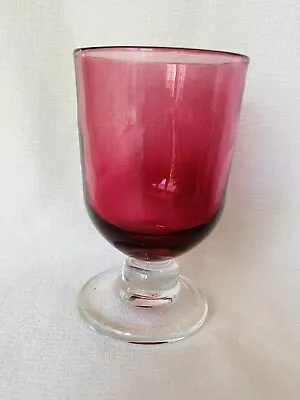 Buy 19th Century  Cranberry Glass Rummer, Snapped Pontil Excellent Condition, Signed • 22£