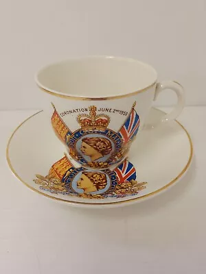 Buy Queen Elizabeth II Coronation Cup And Saucer Staffordshire Potteries • 24.99£