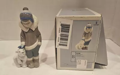 Buy Lladro 5238 Eskimo Boy Polar Bear Cub Figurine Hand Painted W/ Box • 37.33£