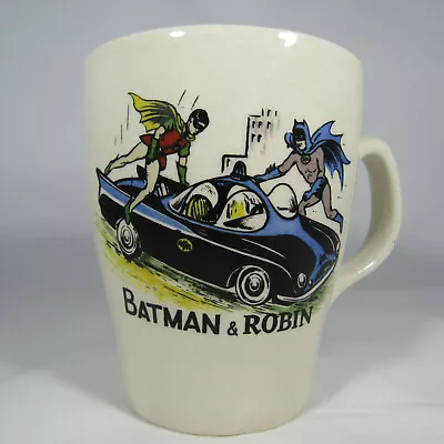 Buy Batman And Robin With Batmobile. Vintage 1960s Washington Pottery Cup Mug. • 35£