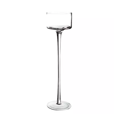 Buy Tall Glass Holder Transparent Candlestick Holder Stand Table Centerpiece • 7.58£