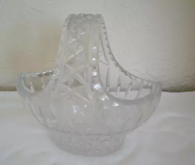 Buy Vintage Heavy Cut Glass Fruit Bowl Basket Display Centrepiece 8  Tall VGC/Quick • 14.99£