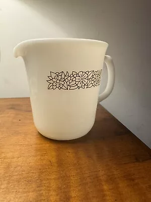 Buy Vintage Pyrex Creamer Woodland Brown White Milk Glass Floral Corning Ware • 18.64£