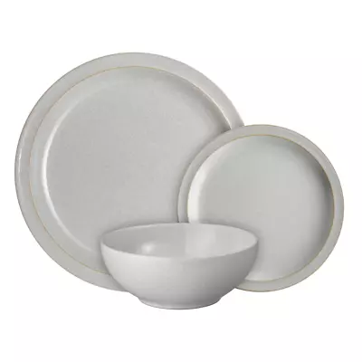 Buy Denby Dove Grey 12 Piece Dinner Tableware Set Brand New Made In UK Gift Boxed • 79.99£