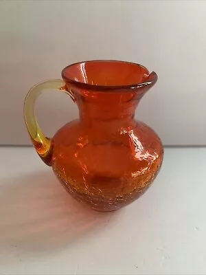 Buy Hand Blown Amberina Pinched Pitcher GLOWS Crackle Glass 3.5  Tall • 16.77£