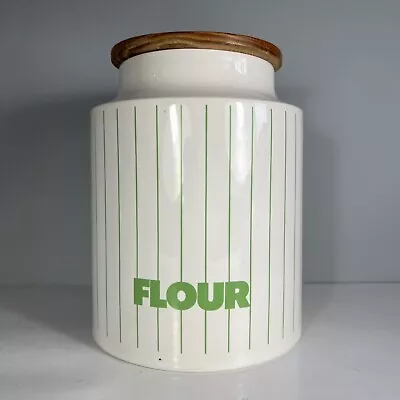 Buy Hornsea- Vintage Kitchen Storage Green Stripe Flour Canister Large - See Photos • 8.99£