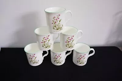 Buy 6  X Crown Trent  Fine Bone China Beakers Mugs  Gypsophila Repens White Floral • 25£