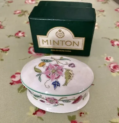 Buy MINTON ~ Haddon Hall English Fine Bone China Small Oval Trinket Box ~ Boxed ~ • 10.99£