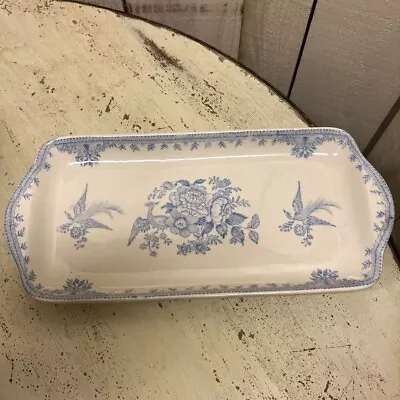 Buy Burleigh Blue Asiatic Pheasants Sandwich Tray Plate 28.5cm • 154.33£