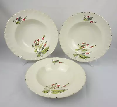 Buy Vintage W H Grindley Soup Bowls Cream Rose Hip Pattern 9  C 1936- 54 RARE X3 • 7.99£