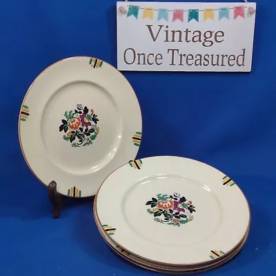 Buy Booths Vellum 4x Dessert Plates (7½ ) Rd 724275 A3462 Vintage Hand Painted 1928  • 10£