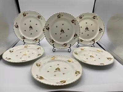 Buy ROYAL SUTHERLAND H M BONE CHINA - Salad Plate GOLD Design Set Of 6 No Damage • 15.84£